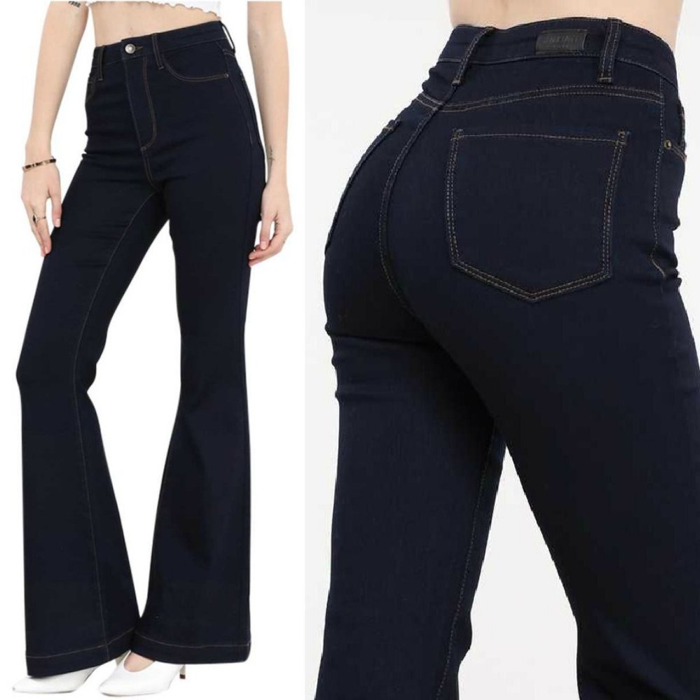 “Belladonna” High Waist Dark Wash  Stretchy Flare Leg Bell Bottom Jeans